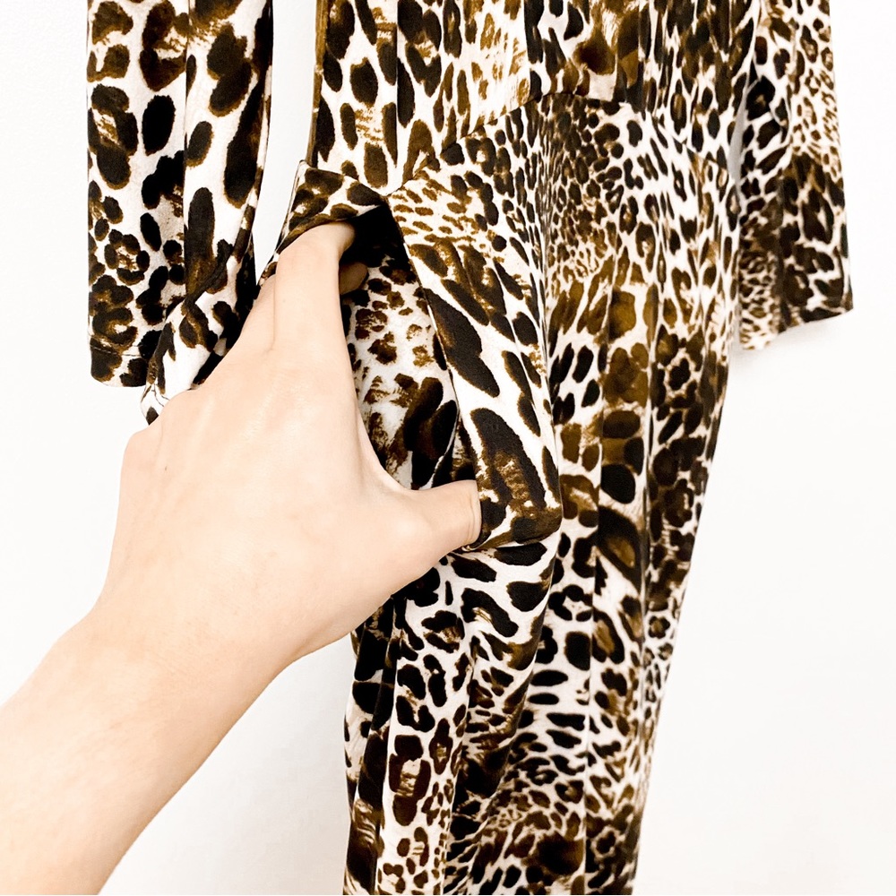 Single Surplice Leopard Print Fall Chic Long Slee… - image 5